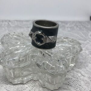 𝅺Lia Sophia Wide Enamel Studed Statement Ring